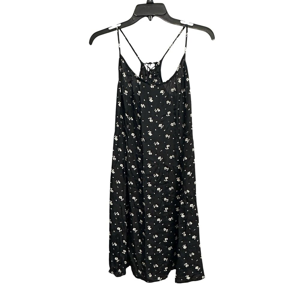 Laundry by Shelli Segal Tank Black Floral Lace Up Back Summer Flowy Dress Sz 12 - Picture 1 of 7